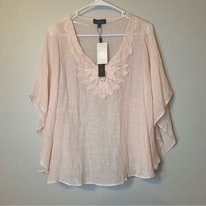 Melissa Paige Blush Pink Blouse Size L